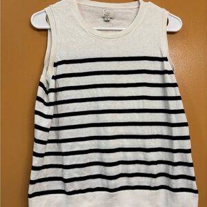 a new day Black and White Striped Tank Top